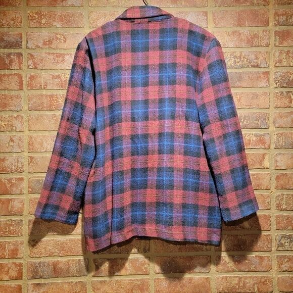 Vintage 1980s Plaid Shacket blazer USA medium - Picture 2 of 4